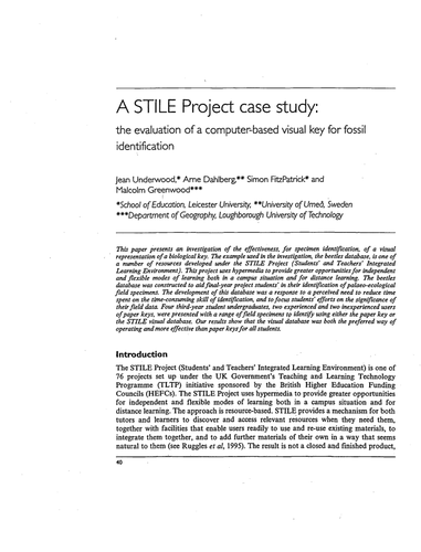 A STILE Project case study: evaluation