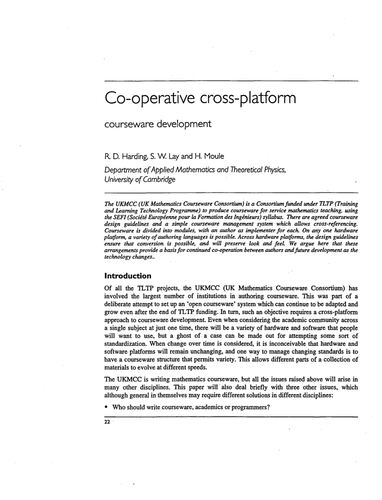 Co-operative cross-platform courseware development