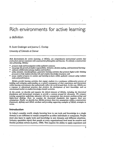 Rich environments for active learning:a definition