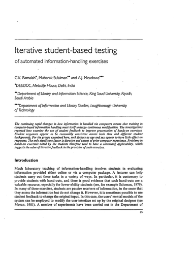 Iterative student-based testing