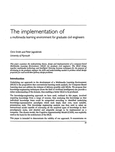 The implementation of a multimedia environment