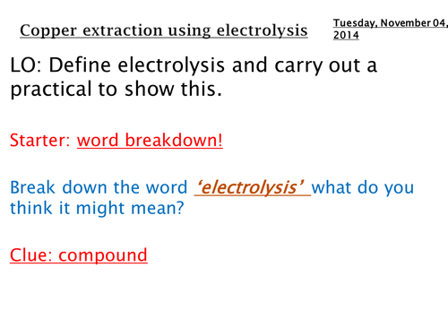 AQA extraction of copper using electrolysis