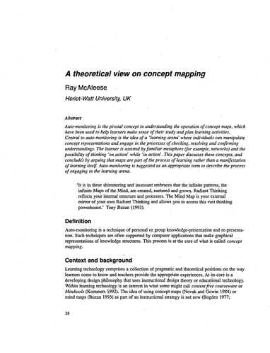 A theoretical view on concept mapping