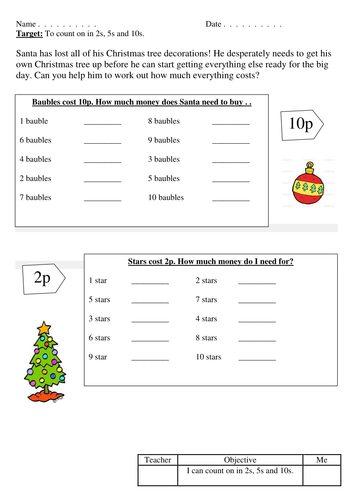 Christmas Multiplication Challenge KS1 or KS2