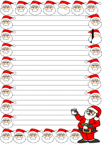 christmas border writing paper