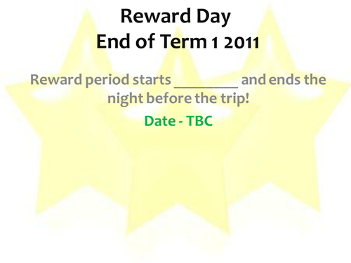 Behaviour Management Reward Day Whole School