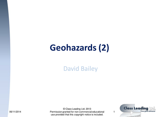 Geohazards (2) - graded questions