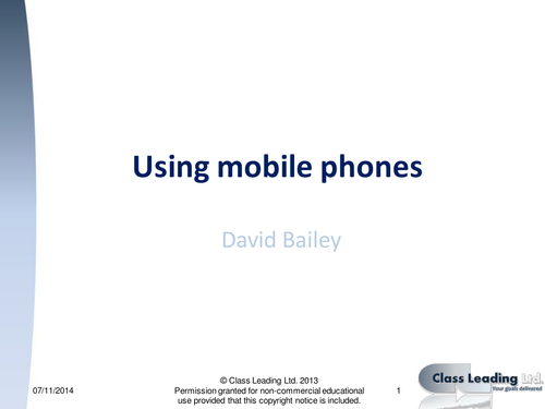 Using mobile phones - graded questions