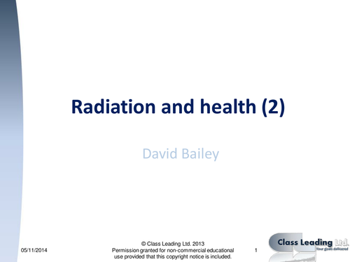 Radiation and health (2) - graded questions | Teaching Resources