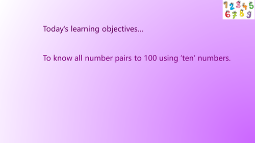 Pairs of numbers which make 10 and 100 KS1