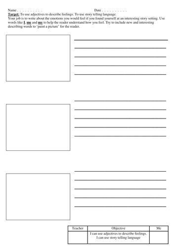 Writing using adjectives/first person KS1