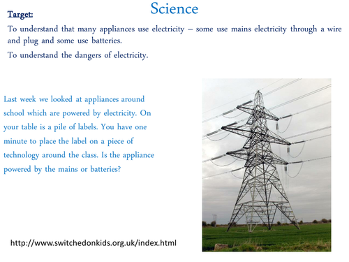 Introduction to Year 2 electricity topic