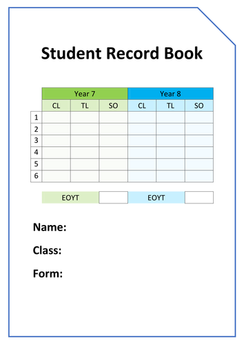 Student Record Level Book
