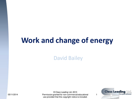 Work & change of energy - graded questions