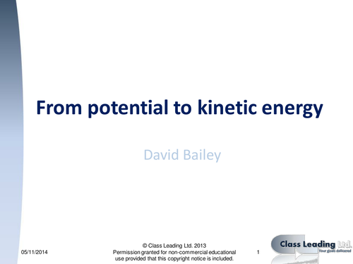 From potential to kinetic - graded questions