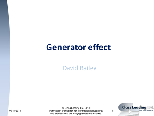 Generator effect - graded questions