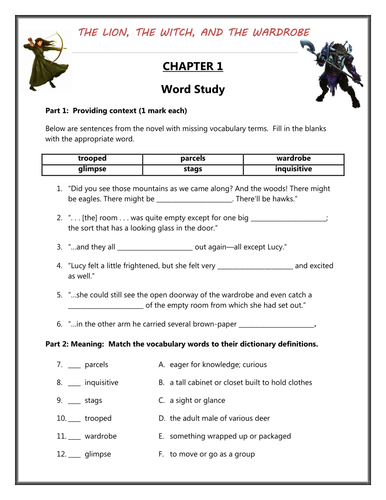 Printables The Lion The Witch And The Wardrobe Worksheets the lion witch and wardrobe worksheets by nimechoka teaching resources tes
