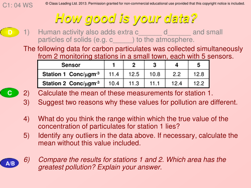 How good is your data? - graded questions