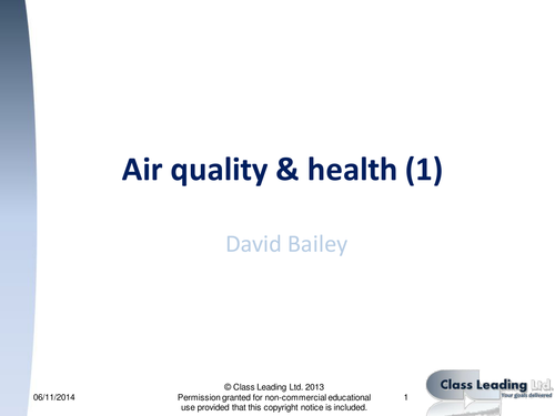 Air quality & health (1) - graded questions