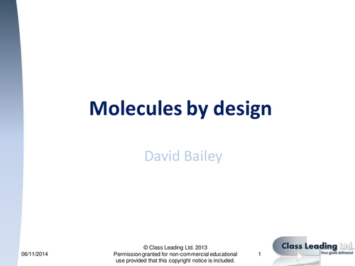 Molecules by design - graded questions