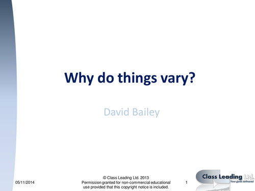 Why things vary