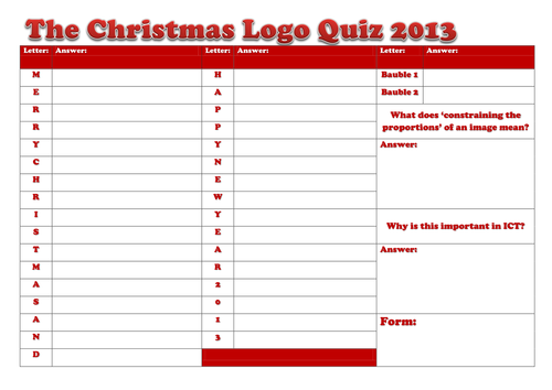 The Christmas Logo Quiz 2013 | Teaching Resources