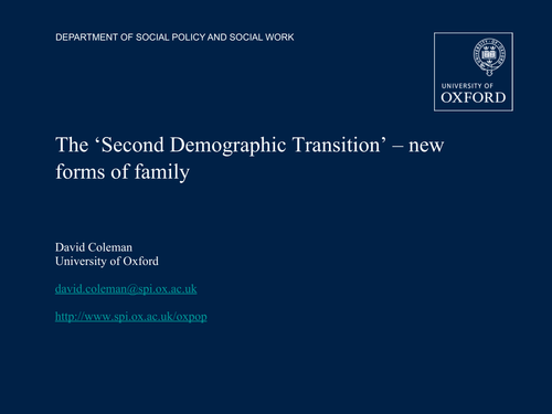Demographic Trends and Problems 3/11