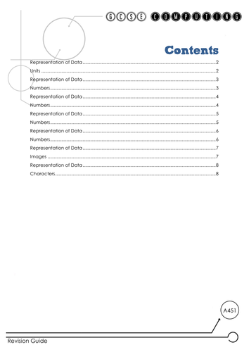 GCSE Computing OCR Representation of Data Revision