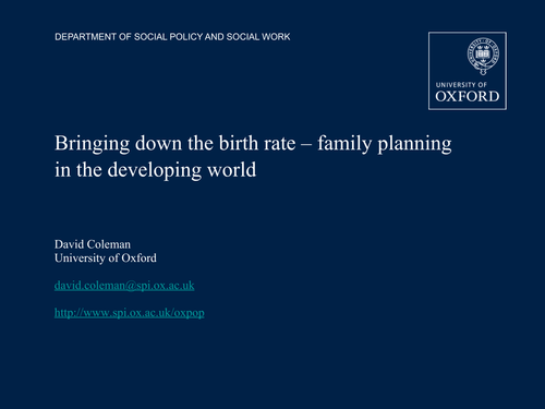 Demographic Trends and Problems 9/11