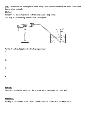 Cracking Hydrocarbons Experiment Worksheet by 0705950m ...