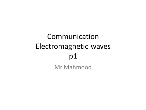 Communication - Waves