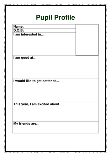 Pupil Profile Form | Teaching Resources