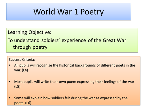 Poetry in WW1