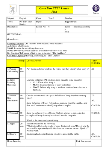 The Necklace by Guy Demaupassant Lesson 6