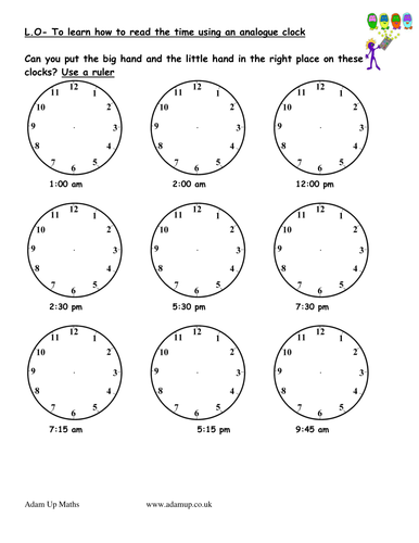 analogue time problem solving