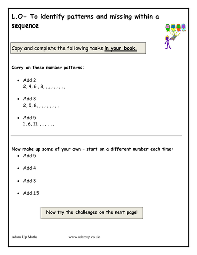 Finding patters & ordering numbers -differentiated
