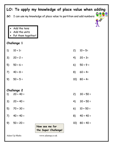partition addition differentiated teaching resources