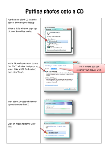 How to put photos onto a CD