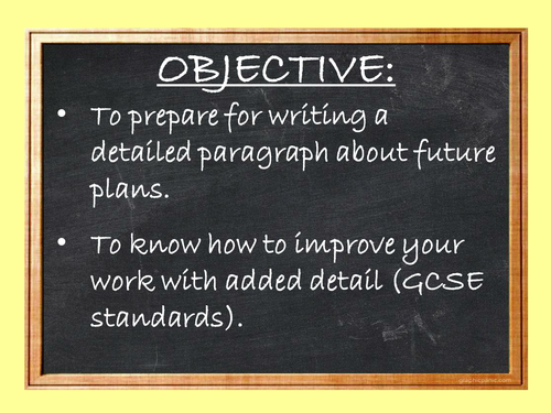 Future plans word mat - writing preparation