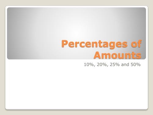 Percentages of Amounts Qwizdom