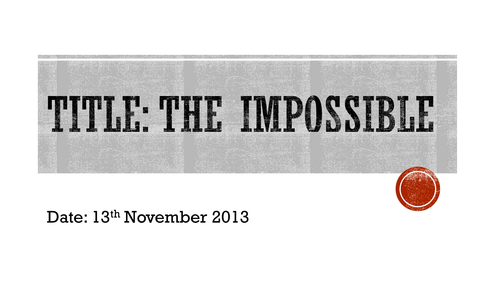 Creative writing based on The Impossible