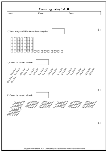 Counting Using 1-100 | Teaching Resources