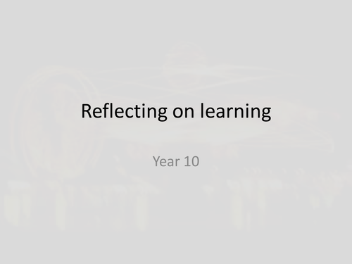 Reflecting on learning guide for students