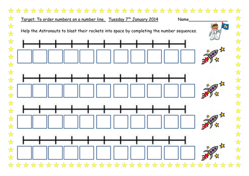 Fill In Missing Numbers On Number Lines Teaching Resources