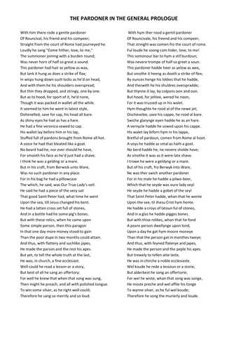 CCEA - The Pardoner's Tale