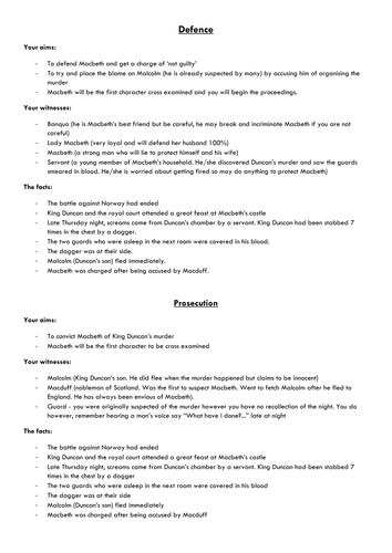 Macbeth court case class activity
