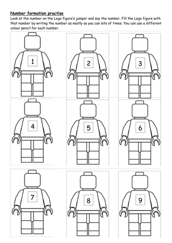Lego figure number formation | Teaching Resources