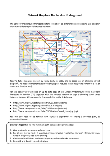 Network Graphs on the London Underground (Tube)