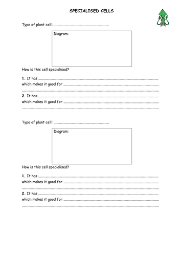 Specialised Cells ppt and differentiated activity