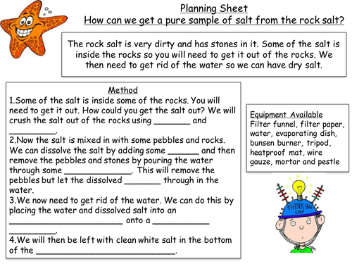Differentiated group task - Separating Mixtures